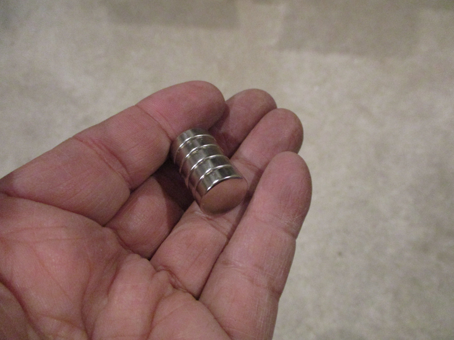 15mm x 5mm Rare Earth Neodymium Nickel Coated Disc Magnets Grade N52 5 Pack