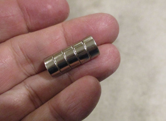 3/8" x 1/8" Nickel Coated Disc Neodymium Rare Earth Magnet Grade N52-PACK OF 5 Magnets